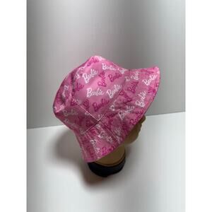 Barbie Core Women’s Reversible Bucket Hat Beach Pink Logo 2024 Mattel OSFM